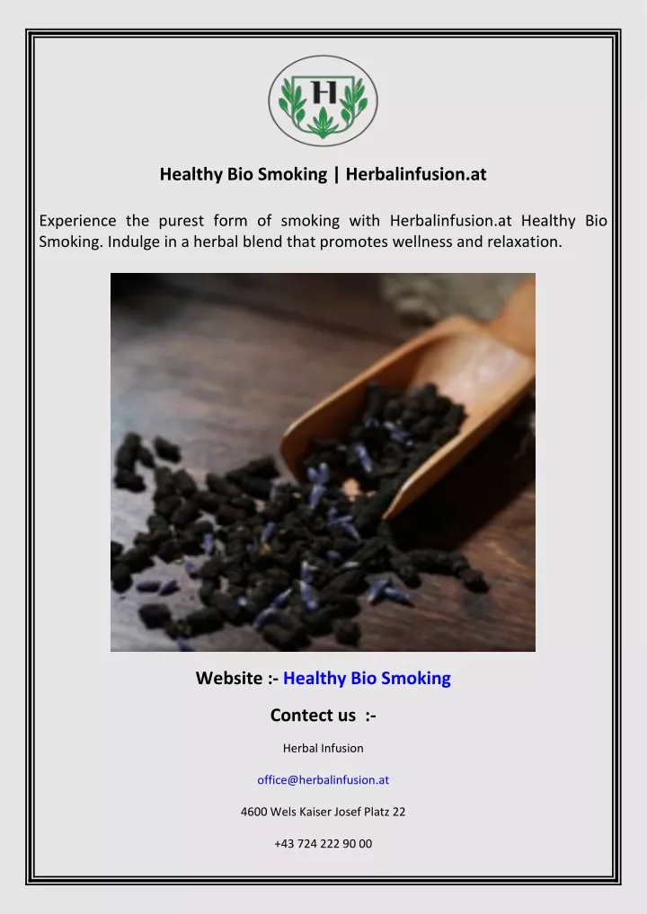 healthy bio smoking herbalinfusion at