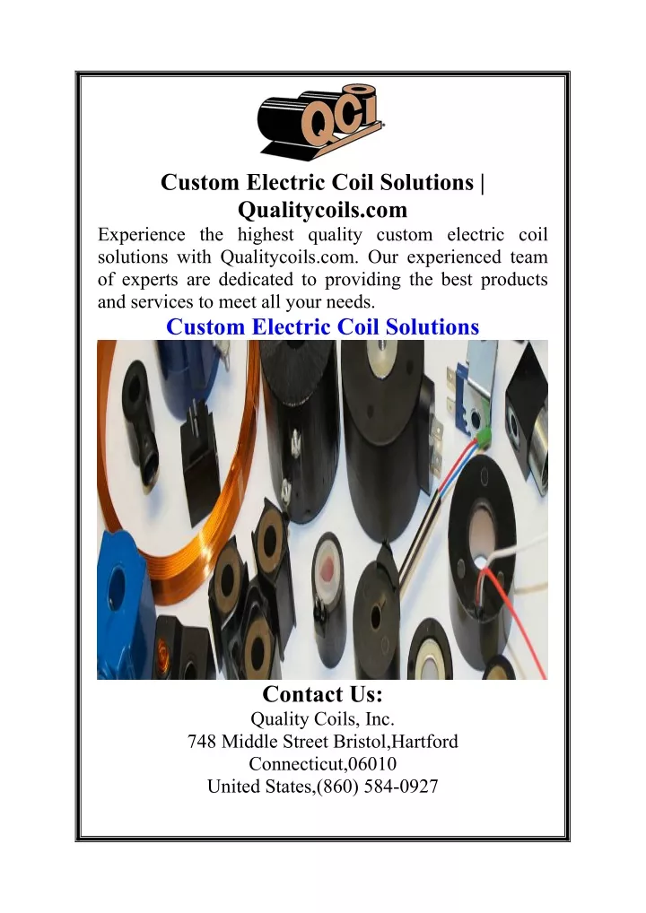 custom electric coil solutions qualitycoils