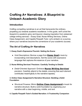 Crafting A  Narratives_ A Blueprint to Unleash Academic Glory