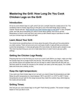 Mastering the Grill_ How Long Do You Cook Chicken Legs on the Grill - Google Docs