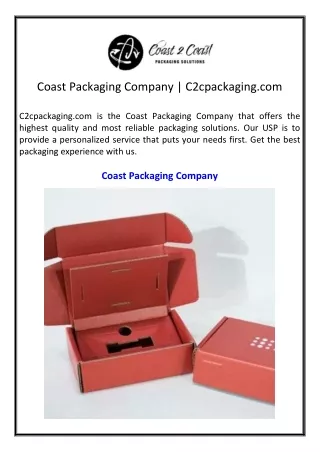 Coast Packaging Company  C2cpackaging.com