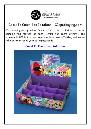 Coast To Coast Box Solutions  C2cpackaging.com
