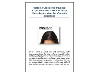 Feminine Confidence Unveiled Experience Precision with Scalp Micropigmentation for Women in Vancouver