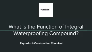 What is the Function of Integral Waterproofing Compound_