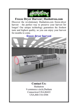 freeze dryer harvest hashatron com discover