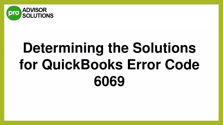 determining the solutions for quickbooks error