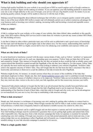 what is link building and why should