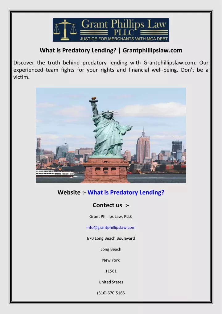 what is predatory lending grantphillipslaw com