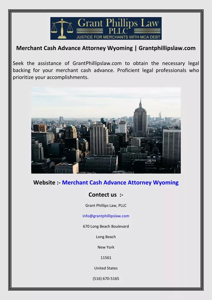 merchant cash advance attorney wyoming