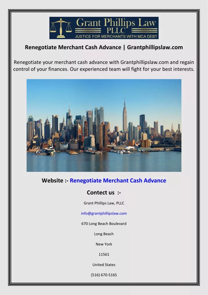 renegotiate merchant cash advance