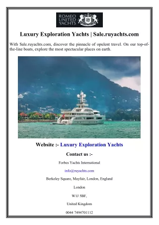 Luxury Exploration Yachts Sale.ruyachts.com
