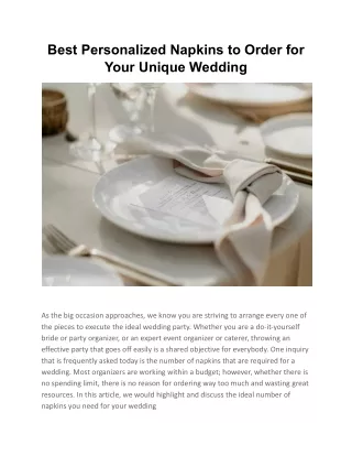 Best Personalized Napkins to Order for Your Unique Wedding