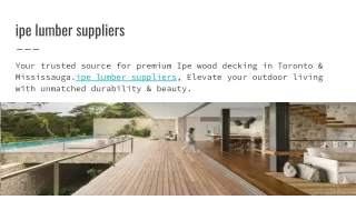 ipe lumber suppliers