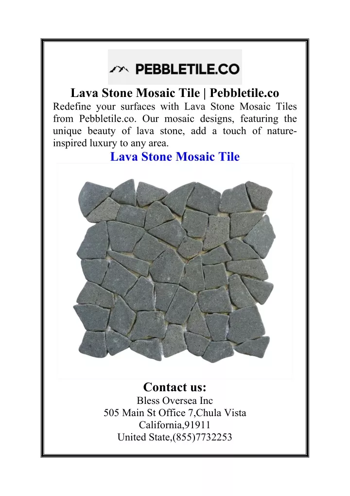 lava stone mosaic tile pebbletile co redefine