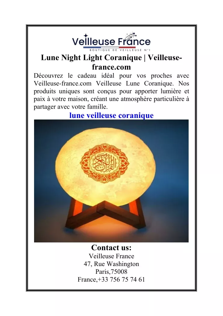 lune night light coranique veilleuse france