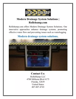 Modern Drainage System Solutions  Rollehump
