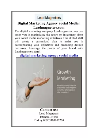 Digital Marketing Agency Social Media  Leadmagneters.com