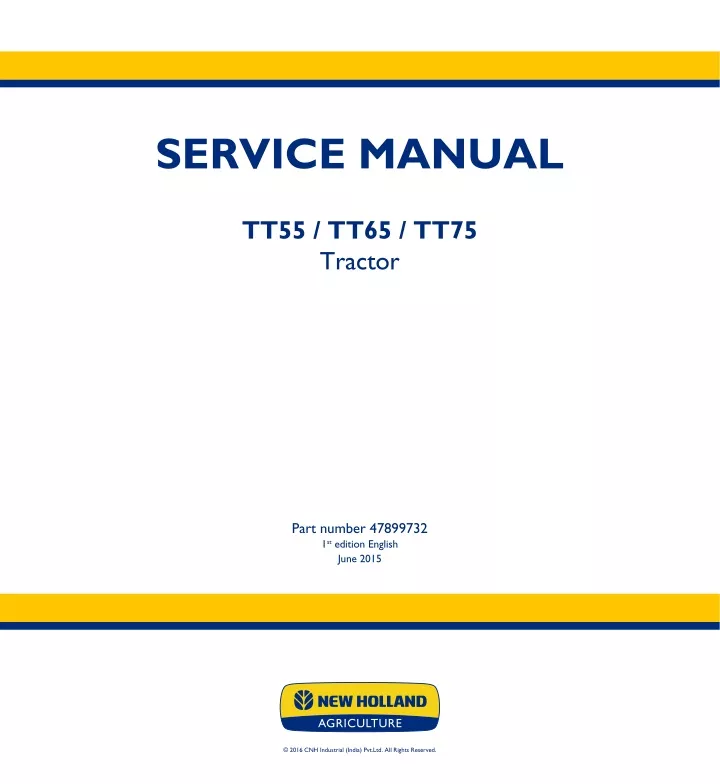 PPT - New Holland TT55 Tier3 engine, 4WD Tractor Service Repair Manual ...