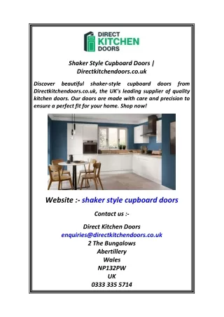 Shaker Style Cupboard Doors  Directkitchendoors.co.uk