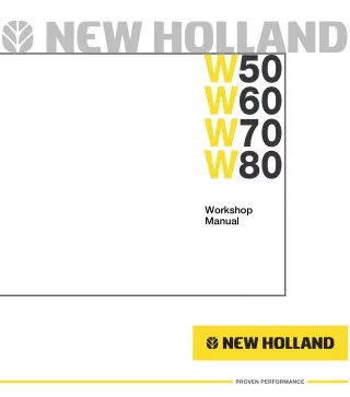 New Holland W80 Wheel Loader Service Repair Manual