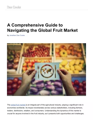 A Comprehensive Guide to Navigating the Global Fruit Market