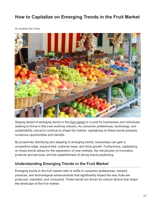 How to Capitalize on Emerging Trends in the Fruit Market