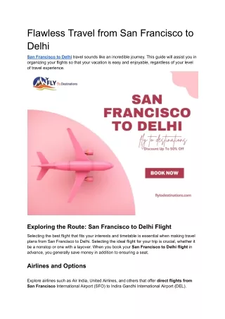Flawless Travel from San Francisco to Delhi