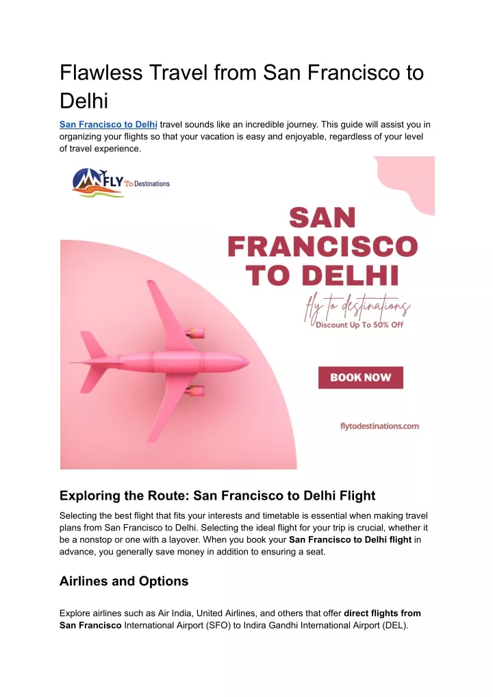 flawless travel from san francisco to delhi