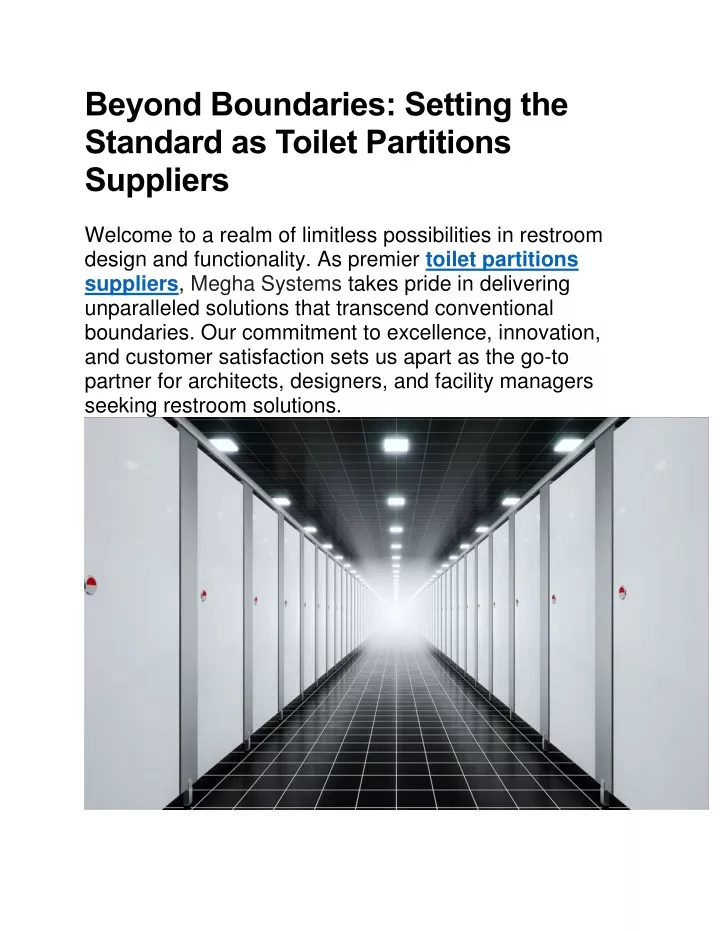 beyond boundaries setting the standard as toilet