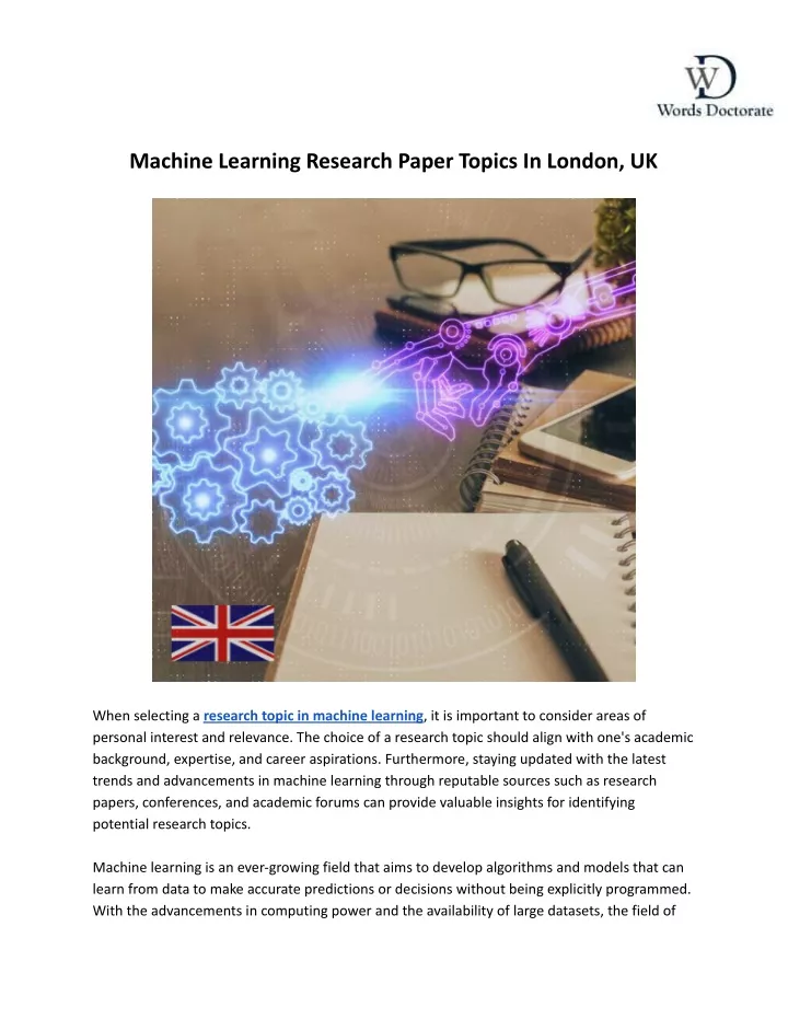 machine learning research paper topics in london