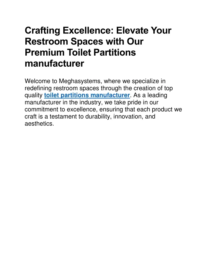 crafting excellence elevate your restroom spaces
