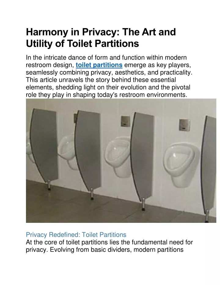 harmony in privacy the art and utility of toilet