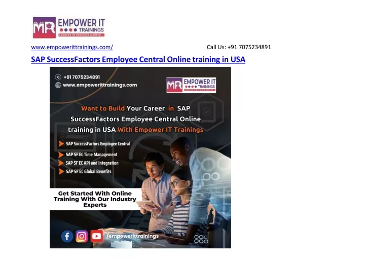 sap successfactors employee central online training in usa