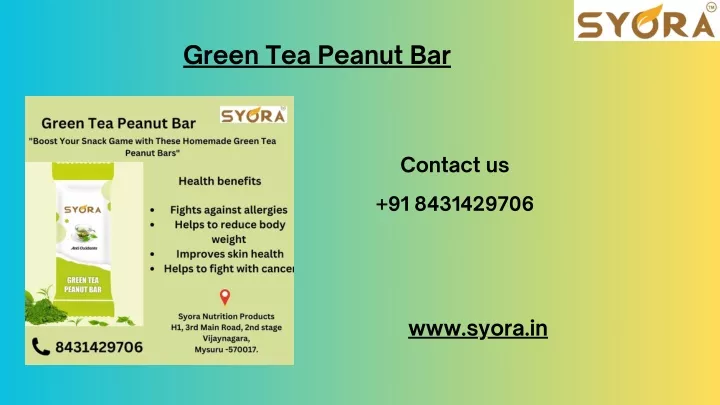 green tea peanut bar