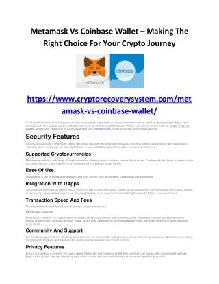 metamask vs coinbase wallet making the right