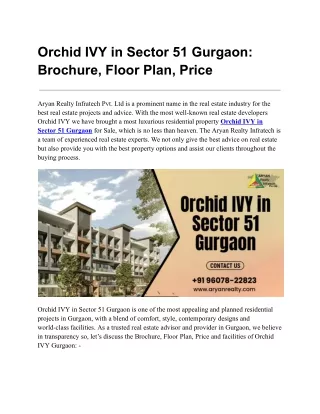 Orchid IVY in Sector 51 Gurgaon
