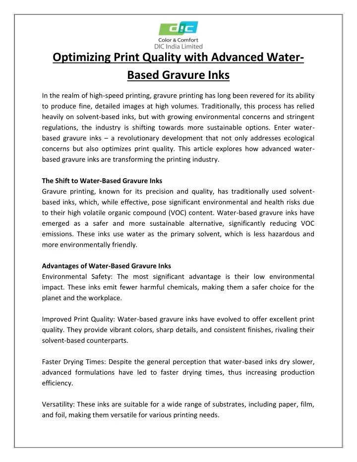optimizing print quality with advanced water
