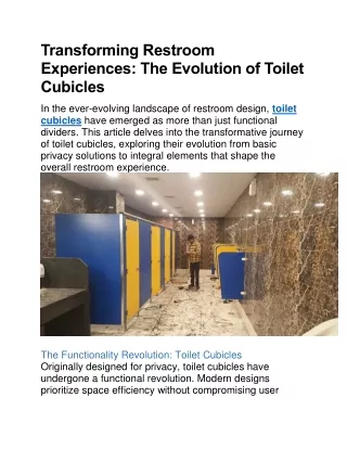 Toilet Cubicles - Megha Systems
