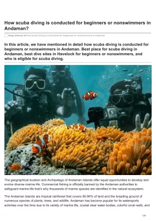 how scuba diving is conducted for beginners