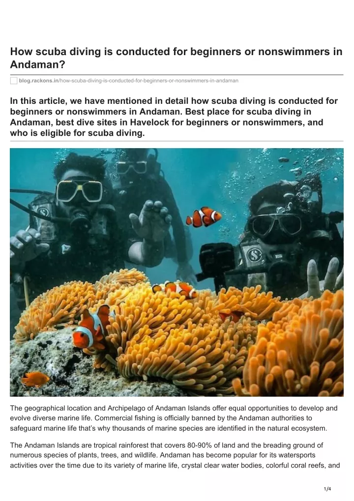 how scuba diving is conducted for beginners