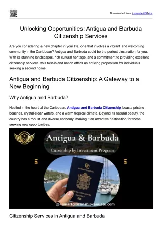 Antigua Citizenship Services