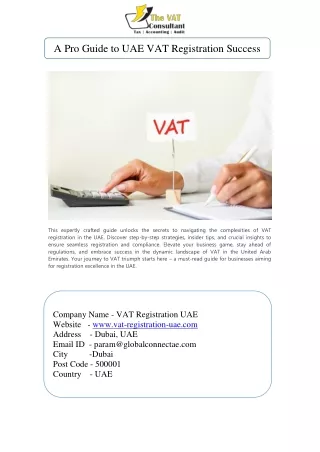 A Pro Guide to UAE VAT Registration Success