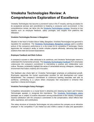 Vmoksha Technologies Review_ A Comprehensive Exploration of Excellence