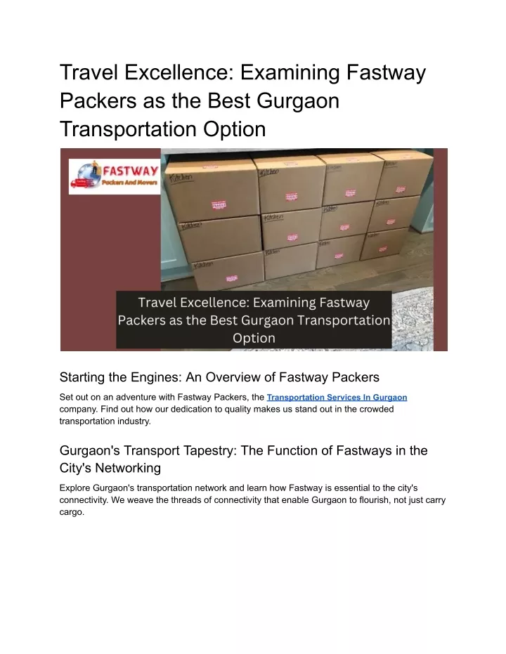 travel excellence examining fastway packers