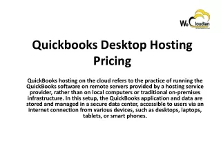 Quickbooks Desktop Hosting Pricing