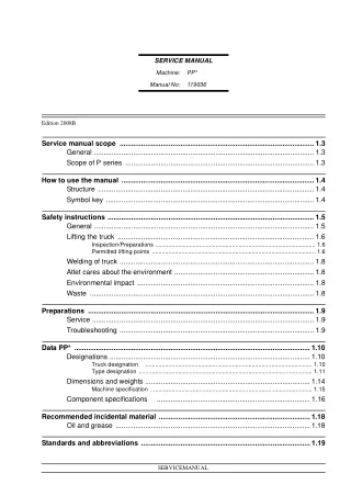 Nissan Forklift P-frame - PPC Series Service Repair Manual