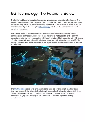 6G Technology The Future Is Below.
