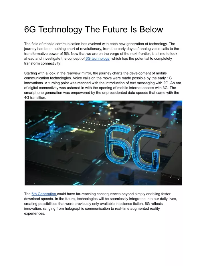 6g technology the future is below