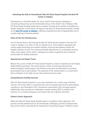 unlocking the path to parenthood alka ivf shree