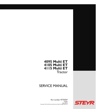 STEYR 4105 Multi ET Tractor Service Repair Manual